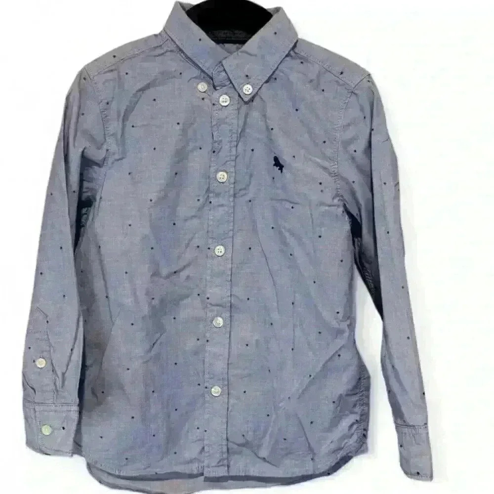L.O.G.G Boys Blue Long Sleeve Button-Up Shirt Size 5-6 years